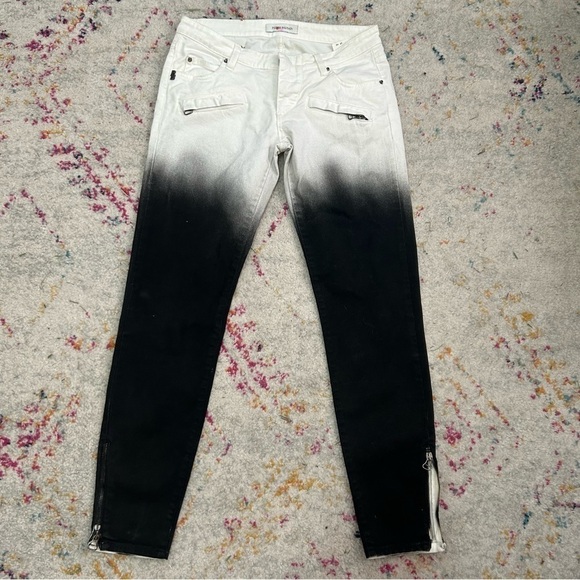 Pierre Balmain Ombre Skinny Jeans in Black & White sz 28 - Picture 1 of 6